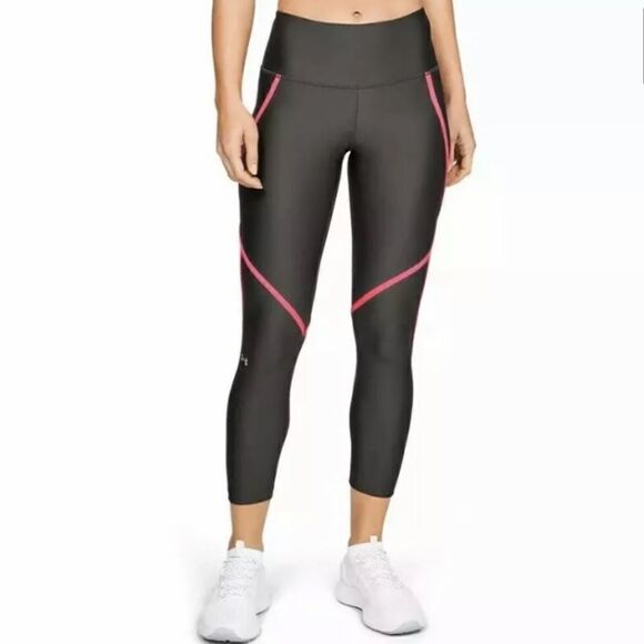 Under Armour Fitted Compression Cropped Legging Gray Pink - Picture 1 of 9